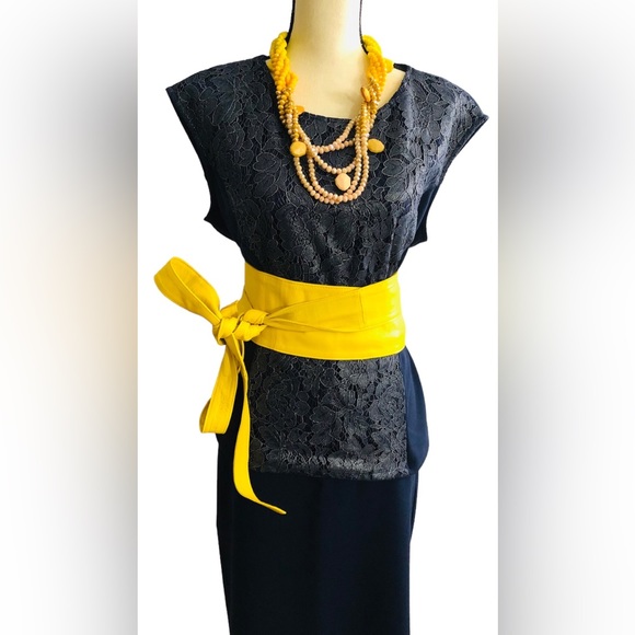 New 7th Avenue Design Studio / New York and Company Navy Blue Top and Skirt Set - Picture 1 of 8